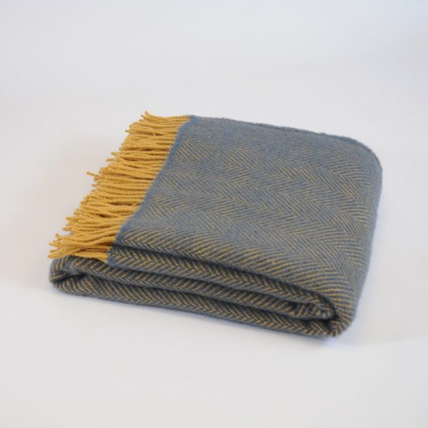 Herringbone-Navy-Mustard-Throw